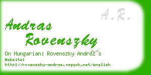 andras rovenszky business card
